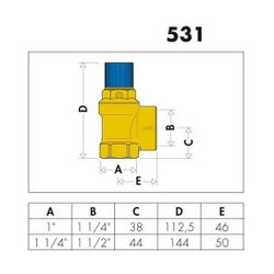 Caleffi Membran-Sicherheitsventil 1Z, 8 bar... CALEFFI-531680 8016615014013 (Abb. 1)