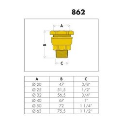 Caleffi Anschlussverschraubung 862 Messing, reduziert 40x1Z AG... CALEFFI-862640 8016615029444 (Abb. 1)