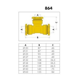Caleffi T-Stück 864 Messing 20mm... CALEFFI-864020 8016615029680 (Abb. 1)