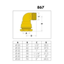 Caleffi Winkelverschraubung 867 Messing 32x1Z AG... CALEFFI-867632 8016615030082 (Abb. 1)