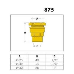 Caleffi Anschlussverschraubung 875 Messing, reduziert 32x3/4Z IG... CALEFFI-875532 8016615030488 (Abb. 1)