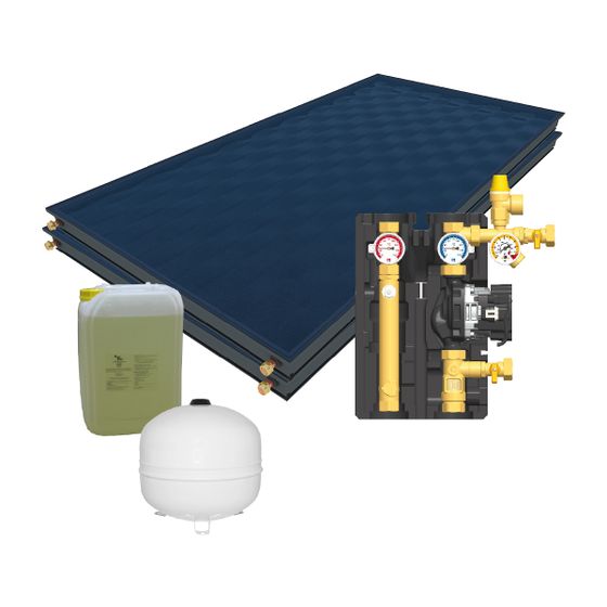 Citrin Solar Warmwasser-Solarpaket mit 2 Kollektoren CS 350, Aufdach-Montage, ohne Speicher