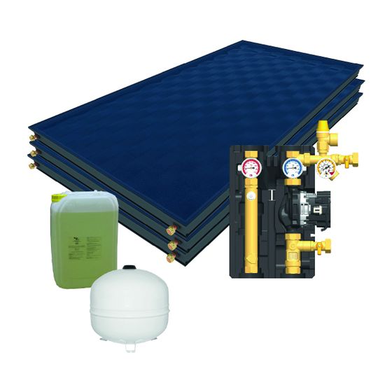 Citrin Solar Warmwasser-Solarpaket mit 3 Kollektoren CS 350, Aufdach-Montage, ohne Speicher