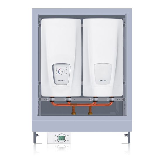 CLAGE DSX Touch Twin Durchlauferhitzer 2x18kW MPS verstellbar 2x18/21/24/27kW 400V mit Bluetooth-Fernbedienung