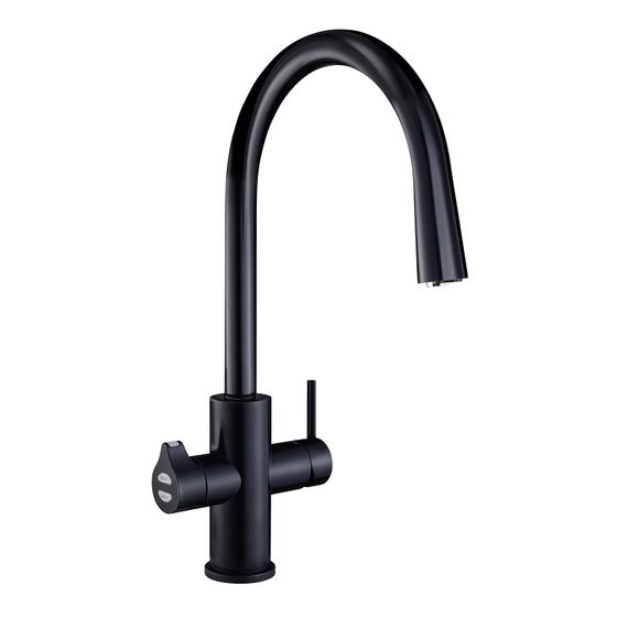 CLAGE Celsius Arc AIO elektronische Allround-Armatur Mattschwarz 220mm Rohrschwenkauslauf für Zip HydroTap BCS