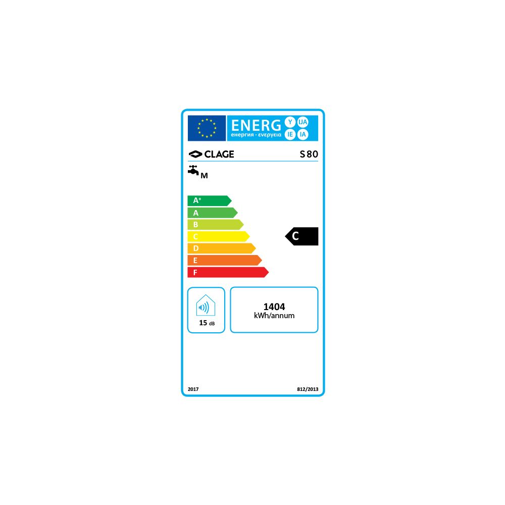 CLAGE S 80 Warmwasserspeicher, 80 Liter, druckfest Einkreis 2kW 230V Aufheizzeit 140m... CLAGE-4100-43880 4010436438809 (Abb. 2)