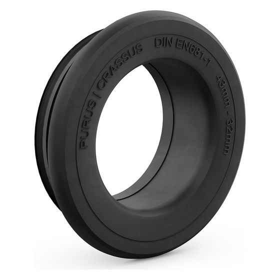 Crassus Gummiadapter CGA 43/32, 43mm auf 32mm, bis 0,5 bar, EPDM, Schwarz