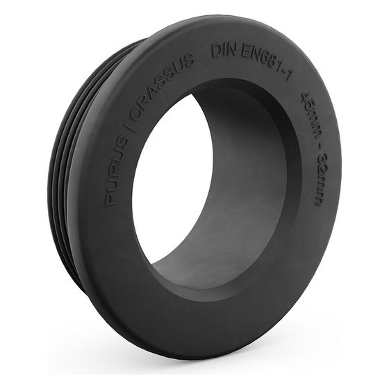 Crassus Gummiadapter CGA 45/32, 45mm auf 32mm, bis 0,5 bar, EPDM, Schwarz