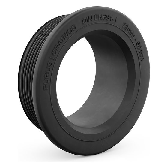 Crassus Gummiadapter CGA 73/50, 73mm auf 50mm, bis 0,5 bar, EPDM, Schwarz