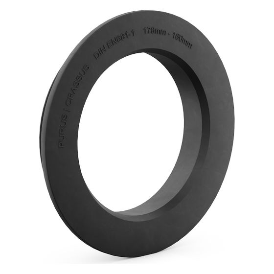 Crassus Gummiadapter CGA 178/160, 178mm auf 160mm, bis 0,5 bar, TPE, Schwarz