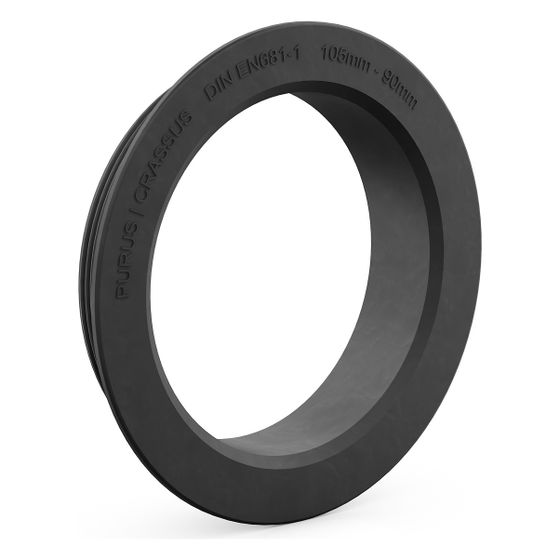 Crassus Gummiadapter CGA 105/90, 105mm auf 90mm, bis 0,5 bar, EPDM, Schwarz