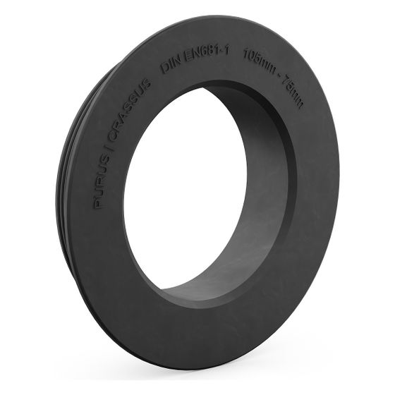 Crassus Gummiadapter CGA 105/75, 105mm auf 75mm, bis 0,5 bar, EPDM, Schwarz
