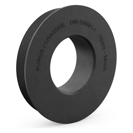 Crassus Gummiadapter CGA 70/32, 70mm auf 32mm, bis 0,5 bar, EPDM, Schwarz