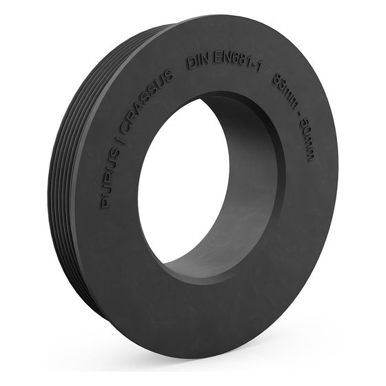 Crassus Gummiadapter CGA 83/50, 83mm auf 50mm, bis 0,5 bar, EPDM, Schwarz