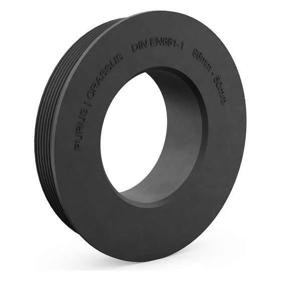 Crassus Gummiadapter CGA 96/50, 96mm auf 50mm, bis 0,5 bar, EPDM, Schwarz