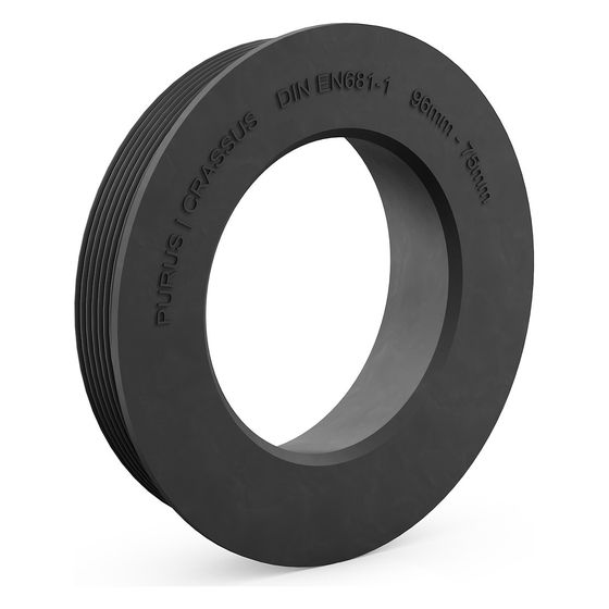 Crassus Gummiadapter CGA 96/75, 96mm auf 75mm, bis 0,5 bar, EPDM, Schwarz