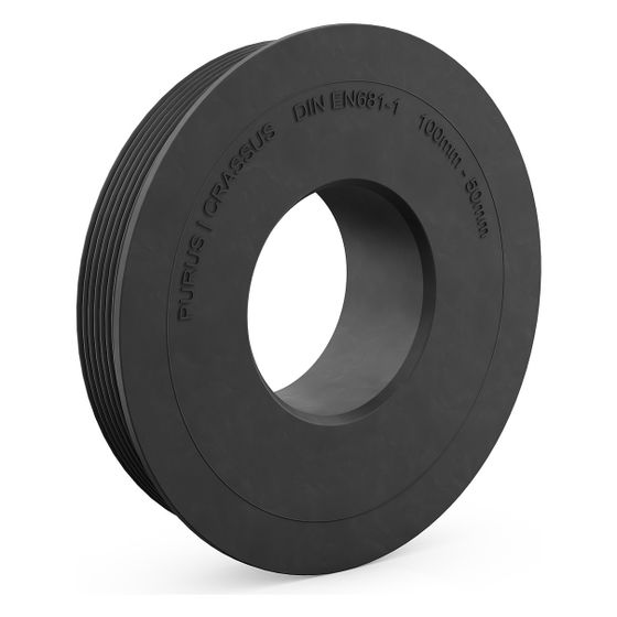 Crassus Gummiadapter CGA 100/50, 100mm auf 50mm, bis 0,5 bar, EPDM, Schwarz