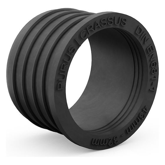 Crassus Gummiadapter CGA 36/32, 36mm auf 32mm, bis 0,5 bar, EPDM, Schwarz