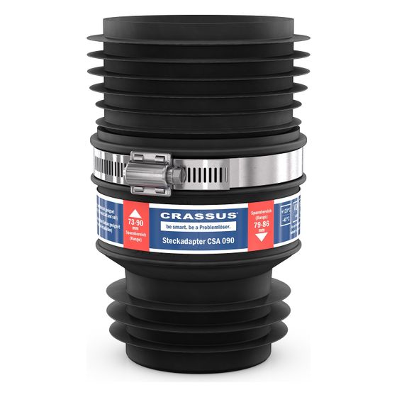 Crassus Steckadapter CSA 090, 73-90mm auf 79-86mm, bis 0,5 bar, 115mm, EPDM