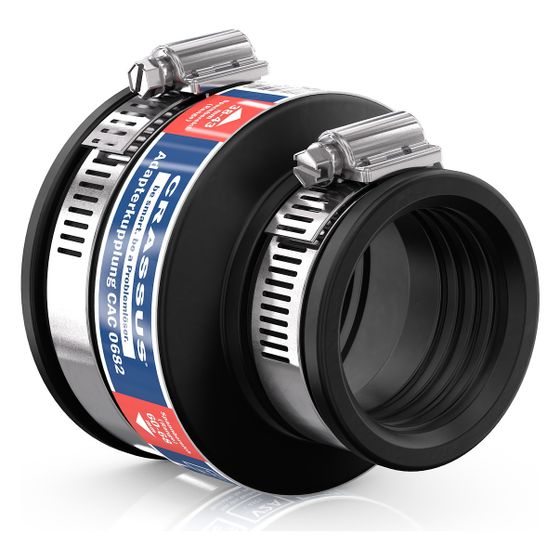 Crassus Adapterkupplung CAC 0682, 60-68mm auf 38-43mm, bis 0,6 bar, 70mm, EPDM/V2A