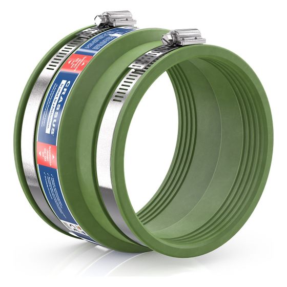 Crassus Adapterkupplung CAC 4000 121-136mm auf 110-121mm, bis 0,6 bar, 100mm, FKM/V2A
