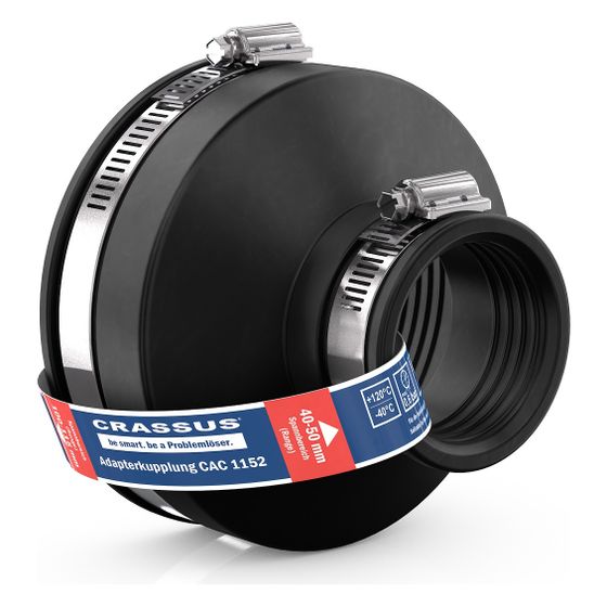 Crassus Adapterkupplung CAC 1152, 100-115mm auf 40-50mm, bis 0,6 bar, 100mm, EPDM/V2A