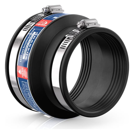 Crassus Adapterkupplung CAC 1221, 110-122mm auf 80-95mm, bis 0,6 bar, 100mm, EPDM/V2A