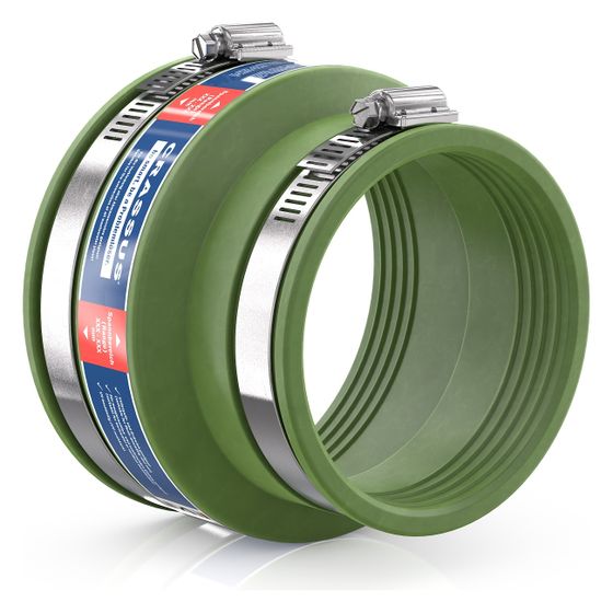 Crassus Adapterkupplung CAC 1221 110-122mm auf 80-95mm, bis 0,6 bar, 100mm, FKM/V2A