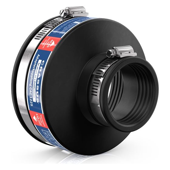 Crassus Adapterkupplung CAC 1225, 110-122mm auf 48-56mm, bis 0,6 bar, EPDM/V2A