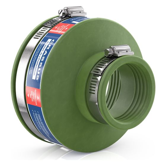 Crassus Adapterkupplung CAC 1225 110-122mm auf 48-56mm, bis 0,6 bar, 120mm, FKM/V2A