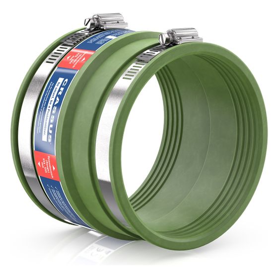 Crassus Adapterkupplung CAC 1252 110-125mm auf 100-115mm, bis 0,6 bar, 105mm, FKM/V2A