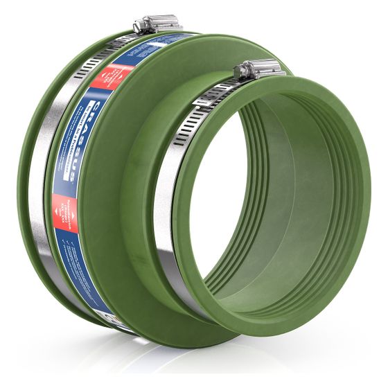 Crassus Adapterkupplung CAC 1602 144-160mm auf 110-122mm, bis 0,6 bar, 120mm, FKM/V2A