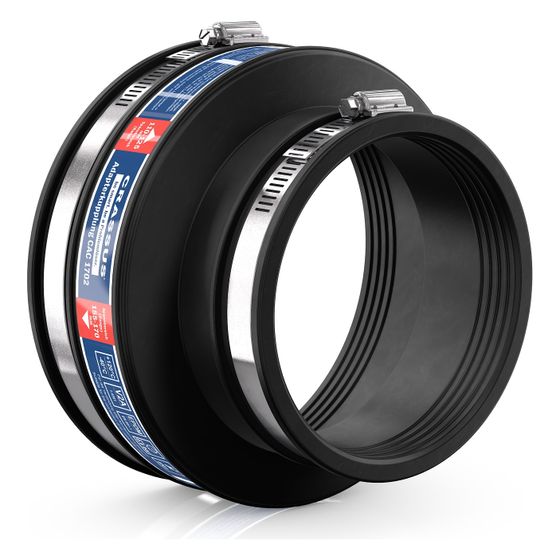 Crassus Adapterkupplung CAC 1702, 155-170mm auf 110-125mm, bis 0,6 bar, 120mm, EPDM/V2A