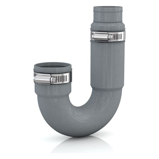Crassus Flexibler Siphon, DN 32/38mm, Kunststoff, Grau, CRA12081