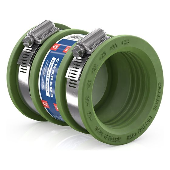 Crassus Schlauchadapter Typ 1 CDC 050 FKM, 40-50mm, 0,6 bar, Gummi, V2A