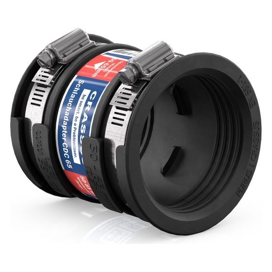 Crassus Schlauchadapter Typ 1 CDC 065, 50-65mm, 0,6 bar, EPDM/V2A, 90mm