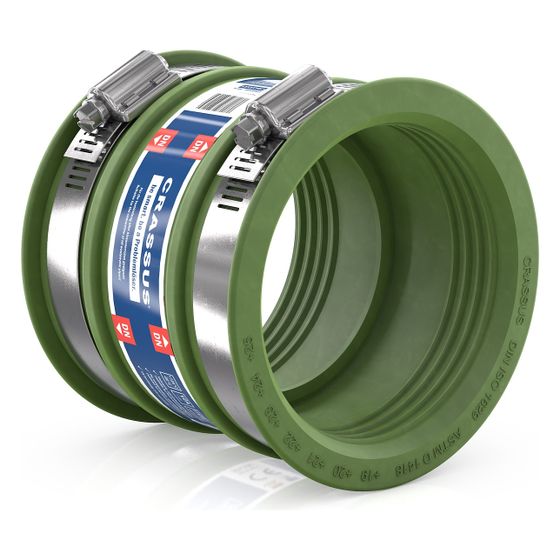Crassus Schlauchadapter Typ 1 CDC 085, 75-85mm, 0,6 bar, Gummi/V2A, CRA14026FKM