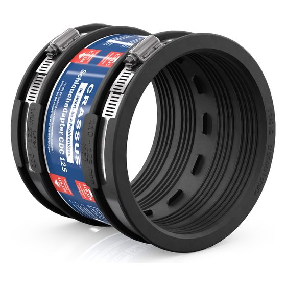 Crassus Schlauchadapter Typ 1 CDC 125, 110-125mm, 0,6 bar, EPDM/V2A, CRA14029