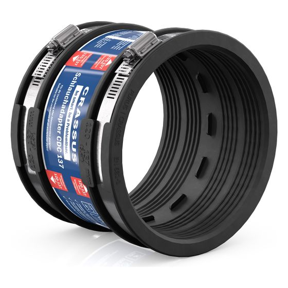 Crassus Schlauchadapter Typ 1 CDC 137, 120-137mm, 0,6 bar, EPDM/V2A, Gummi