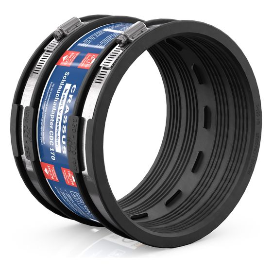 Crassus Schlauchadapter Typ 1 CDC 170, 150-170mm, 0,6 bar, EPDM/V2A, 120mm