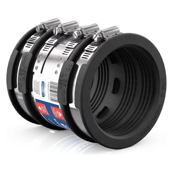 Crassus Schlauchadapter Typ 2B CSC 085, 70-85mm, 2,5 bar, EPDM/V2A, 120mm