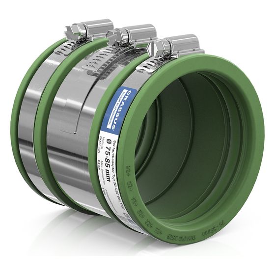 Crassus Schlauchadapter Typ 2B CSC 085 FKM, 70-85mm, 2,5 bar, Gummi, CRA14035FKM
