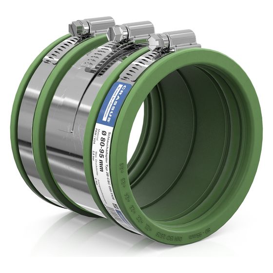 Crassus Schlauchadapter Typ 2B CSC 095, 80-95mm, 2,5 bar, FKM/V2A, CRA14036FKM