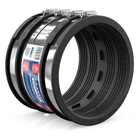 Crassus Schlauchadapter Typ 2B CSC 137, 120-137mm, 2,5 bar, EPDM/V2A, Gummi