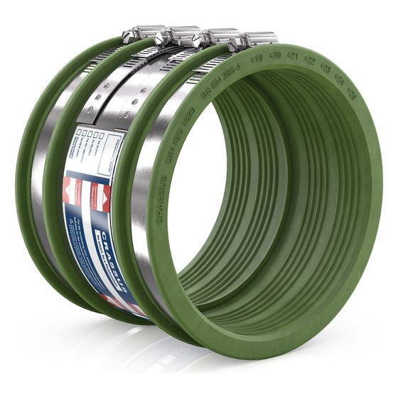 Crassus Schlauchadapter Typ 2B CSC 137, 120-137mm, 2,5 bar, FKM/V2A, CRA14039FKM