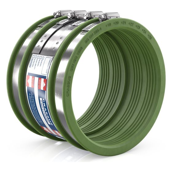Crassus Schlauchadapter Typ 2B CSC 165 140-165mm, 2,5 bar, FKM/V2A, Gummi