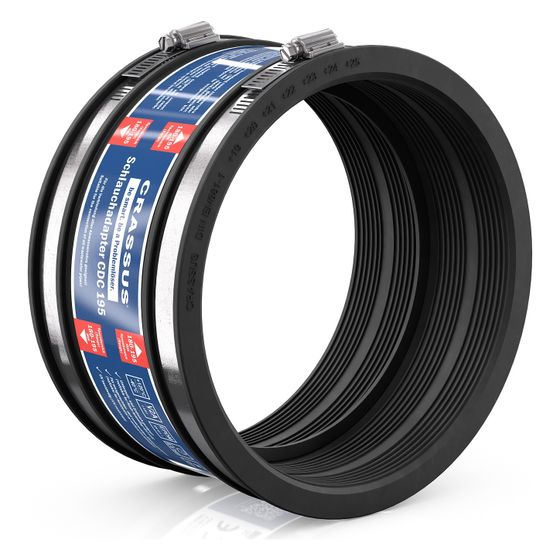 Crassus Schlauchadapter Typ 1 CDC 195, 180-195mm 0,6 bar 120mm, EPDM/V2A