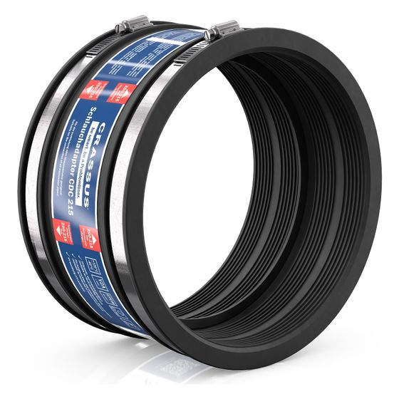 Crassus Schlauchadapter Typ 1 CDC 215, 200-215mm, 0,6 bar, EPDM/V2A, 150mm
