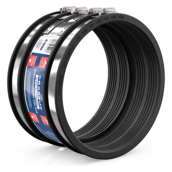 Crassus Schlauchadapter Typ 2B CSC 215, 190-215mm, 2,5 bar, EPDM/V2A, CRA16218