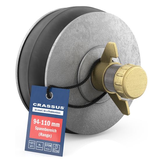 Crassus Schnellverschlussstopfen CSV 100, 94-110mm, bis 0,5 bar, 100mm, EPDM/Aluminium
